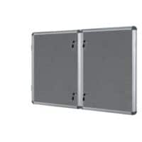 Bi-Office Enclore Fire Retardant Lockable Notice Board Non Magnetic 40 x A4 Wall Mounted 243 (W) x 123 (H) cm Grey