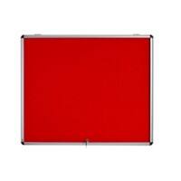Bi-Office Enclore Fire Retardant Lockable Notice Board Non Magnetic 12 x A4 Wall Mounted 95.3 (W) x 92.4 (H) cm Red