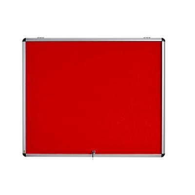 Bi-Office Enclore Fire Retardant Lockable Notice Board Non Magnetic 18 x A4 Wall Mounted 136 (W) x 95.3 (H) cm Red