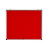 Bi-Office Enclore Fire Retardant Lockable Notice Board Non Magnetic 8 x A4 Wall Mounted 92.4 (W) x 65.3 (H) cm Red