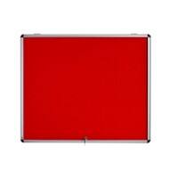 Bi-Office Enclore Fire Retardant Lockable Notice Board Non Magnetic 8 x A4 Wall Mounted 92.4 (W) x 65.3 (H) cm Red