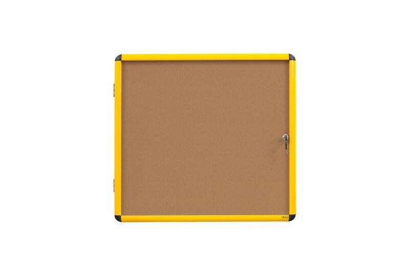 Bi-Office Ultrabrite Lockable Notice Board Non Magnetic 12 x A4 Wall Mounted 94 (W) x 98.1 (H) cm Brown