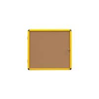 Bi-Office Ultrabrite Lockable Notice Board Non Magnetic 12 x A4 Wall Mounted 94 (W) x 98.1 (H) cm Brown