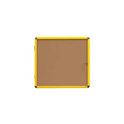 Bi-Office Ultrabrite Lockable Notice Board Non Magnetic 12 x A4 Wall Mounted 94 (W) x 98.1 (H) cm Brown