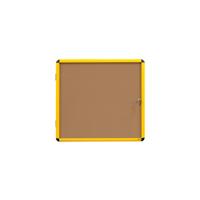 Bi-Office Ultrabrite Lockable Notice Board Non Magnetic 9 x A4 Wall Mounted 72 (W) x 98.1 (H) cm Brown