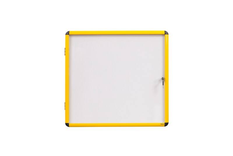 Bi-Office Ultrabrite Lockable Notice Board Magnetic 16 x A4 Wall Mounted 94 (W) x 128.8 (H) cm White