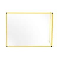 Bi-Office Freestanding Protective Screen Duo 1200 x 900mm & 600 x 900mm Tempered Glass Yellow Pack of 2