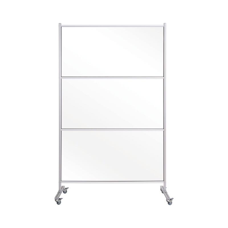 Bi-Office Protective Screen Floor Standing Aluminium, Tempered Glass 1,200 (W) x 1,500 (H) mm Transparent Mobile Stand
