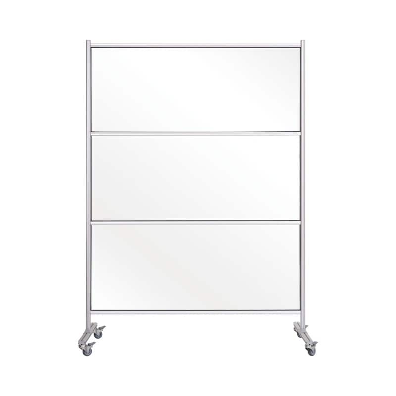 Bi-Office Protective Screen Aluminium, Tempered Glass 1,200 (W) x 1,800 (H) mm Transparent Mobile Stand