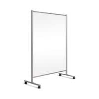 Bi-Office Protective Screen Floor Standing Acrylic, Aluminium 1,200 (W) x 1,800 (H) mm Transparent
