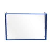Bi-Office Freestanding Desktop Protective Screen Trio 900 x 600mm & 450 x 600(2)mm Tempered Glass, Aluminium Frame Blue Pack of 3
