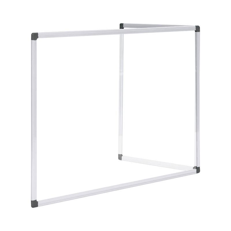 Bi-Office Protective Screen Acrylic, Aluminium 1,200 (W) x 900 (H) mm Freestanding Duo L Shaped Pack of 2
