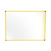 Bi-Office Freestanding Desktop Protective Screen Duo L Shaped 1200 x 900mm & 600 x 900mm Acrylic, Aluminium Frame Yellow Pack of 2