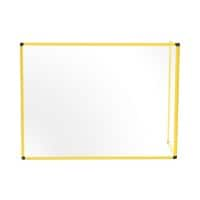 Bi-Office Freestanding Desktop Protective Screen Duo L Shaped 1200 x 900mm & 600 x 900mm Acrylic, Aluminium Frame Yellow Pack of 2