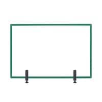 Bi-Office Tabletop Desktop Protective Screen with Clamps 900 x 600mm Acrylic, Aluminium Frame Green
