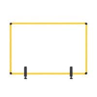 Bi-Office Tabletop Desktop Protective Screen with Clamps 1200 x 900mm Acrylic, Aluminium Frame Yellow