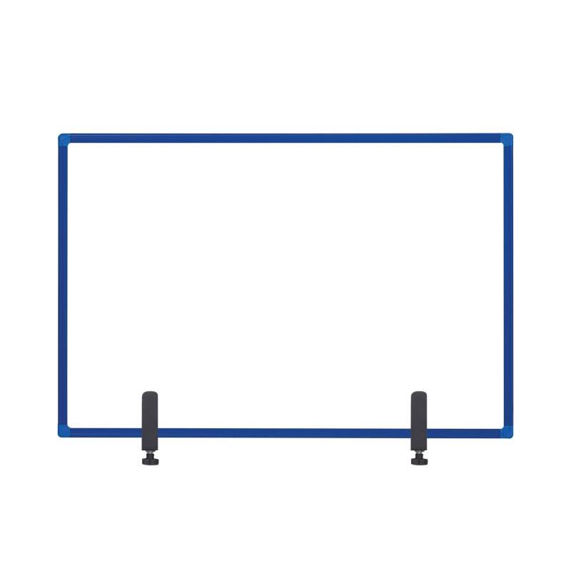 Bi-Office Protective Screen Aluminium, Tempered Glass 1,200 (W) x 900 (H) mm Desk Mounted