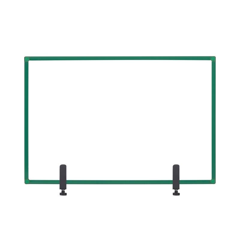 Bi-Office Protective Screen Aluminium, Tempered Glass 900 (W) x 600 (H) mm Desk Mounted Maya