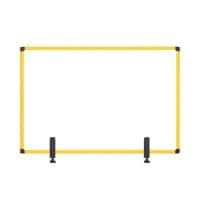 Bi-Office Tabletop Desktop Protective Screen with Clamps Maya 1200 x 900mm Tempered Glass, Aluminium Frame Yellow