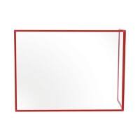 Bi-Office Freestanding Desktop Protective Screen Duo L Shaped 1200 x 900mm & 600 x 900mm Tempered Glass, Aluminium Frame Red Pack of 2