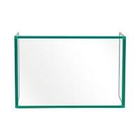 Bi-Office Freestanding Desktop Protective Screen Trio 900 x 600mm & 450 x 600(2)mm Tempered Glass, Aluminium Frame Red Pack of 3