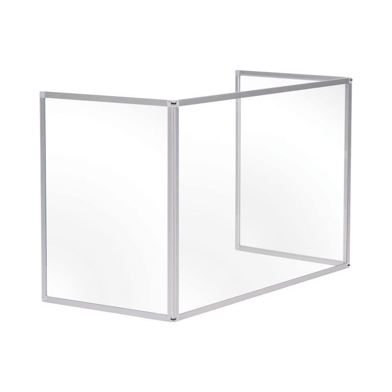 Bi-Office Protective Screen Glass 900 (W) x 600 (H) mm Freestanding Trio Pack of 3