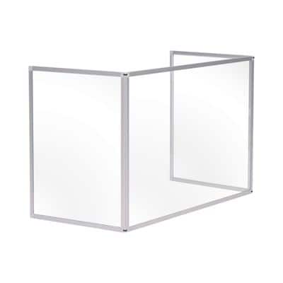 Bi-Office Freestanding Protective Screen Trio 900 x 600mm & 450 x 600(2)mm Glass Clear Pack of 3