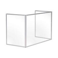 Bi-Office Freestanding Desktop Protective Screen with Clamps Trio 1200 x 900mm & 600 x 900(2)mm Glass Silver Anodised Pack of 3