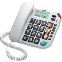Maxcom Corded Telephone with LCD Display and Direct Photo Memory Buttons KXT480BB White