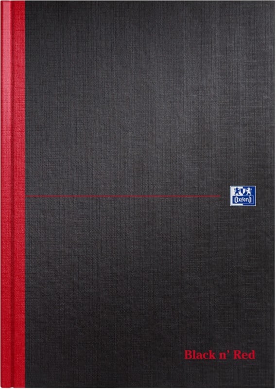 Black n Red Notebook A4 Ruled Casebound Assorted 96 Pages