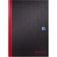 Black n Red Hardback Casebound Notebook A4 Ruled 96 Pages