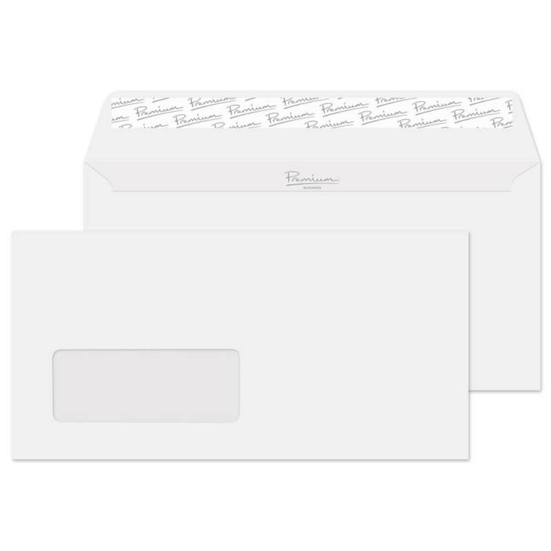 PREMIUM Business DL Envelopes White 220 (W) x 110 (H) mm Window 120 gsm Pack of 50