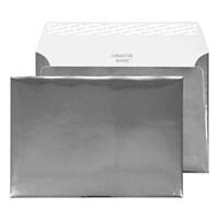 Creative Creative Shine Envelopes C5 229 (W) x 162 (H) mm Adhesive Strip Silver 140 gsm Pack of 10