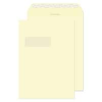 Creative Peel & Seal C4 Coloured Envelope Cream 229 (W) x 324 (H) mm Window 120 gsm Pack of 250