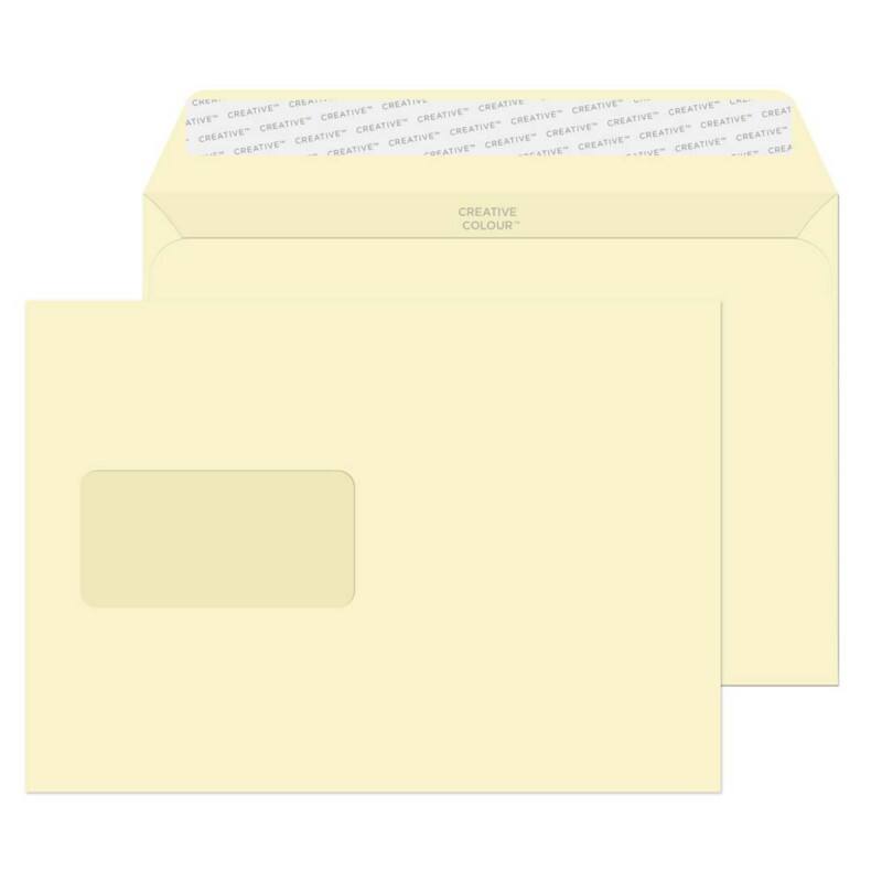 Creative Peel & Seal C5 Coloured Envelope White 229 (W) x 162 (H) mm Window 120 gsm Pack of 500