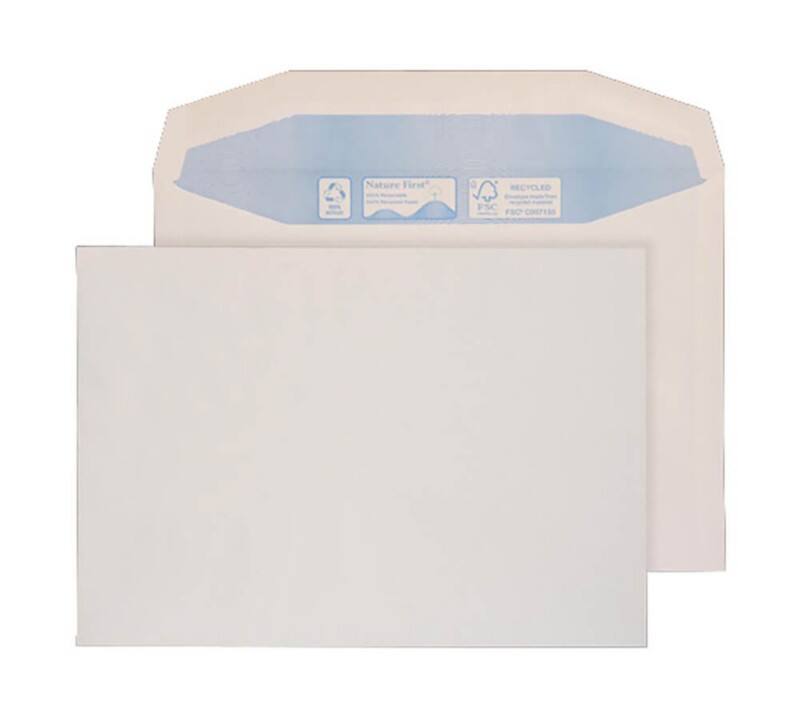 Purely Nature First Ennvironmental C5 Mailing Bag Gummed 162 x 229 mm Plain 90 gsm White Pack of 500