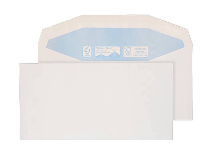 Purely Nature First Environmental DL+ Mailing Bag Gummed 114 x 229 mm Plain 90 gsm White Pack of 1000