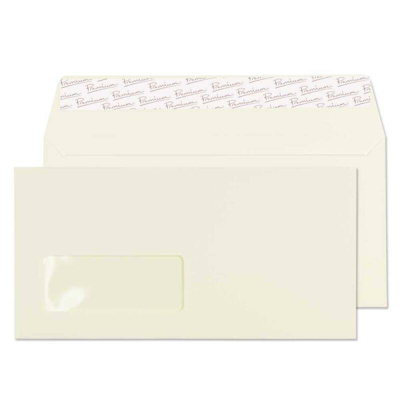 PREMIUM Business DL Envelopes Grey 220 (W) x 110 (H) mm Window 120 gsm Pack of 50