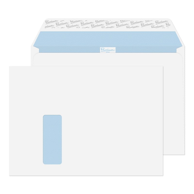 PREMIUM Office C4 Envelopes White 324 (W) x 229 (H) mm Window 120 gsm Pack of 250