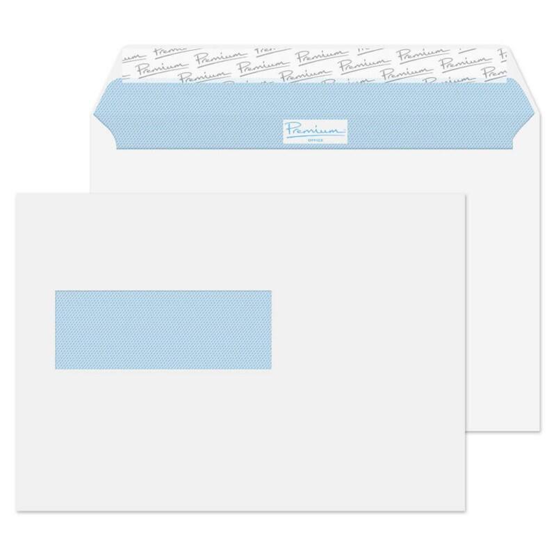 PREMIUM Office C5 Envelopes White 229 (W) x 162 (H) mm Window 120 gsm Pack of 500
