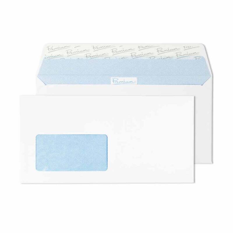 PREMIUM Office DL Envelopes White 220 (W) x 110 (H) mm Window 120 gsm Pack of 500