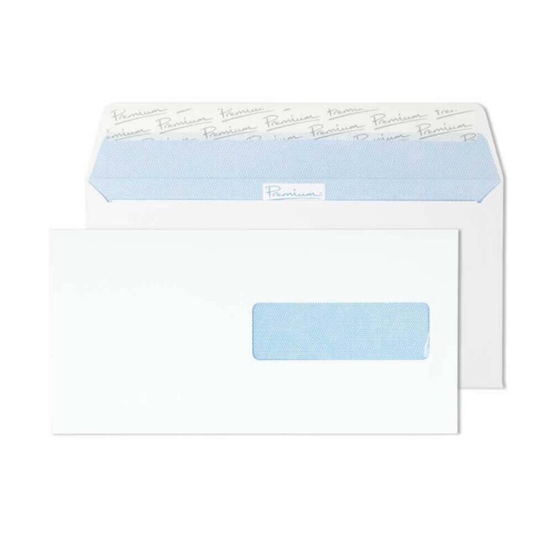 PREMIUM Office DL Envelopes White 220 (W) x 110 (H) mm Window 120 gsm Pack of 500