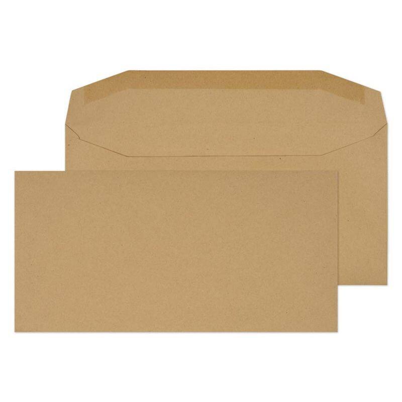 Purely Retail Mailing Bag DL Gummed 110 x 220 mm Plain 80 gsm Manilla Pack of 1000
