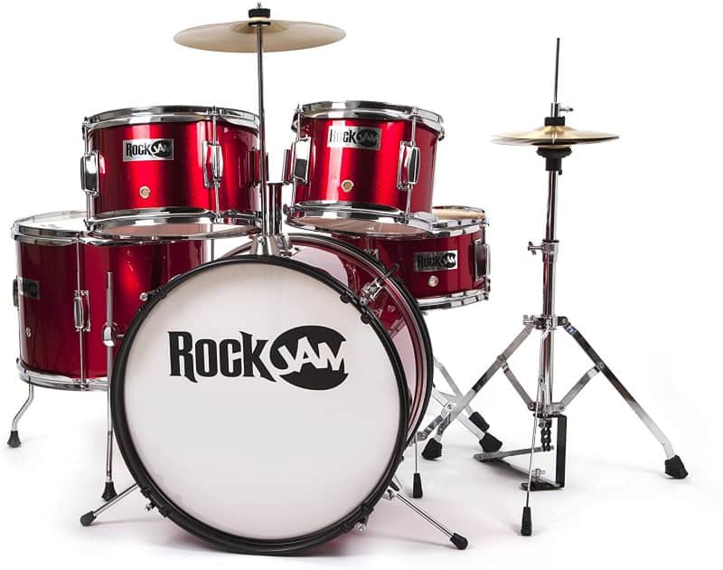 PDT RockJam 5-Piece Junior Drum Set Red