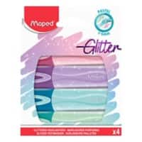 Maped Glitter 742046 Highlighter Assorted Chisel 5 mm Pack of 4