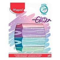 Maped Glitter 742046 Highlighter Assorted Chisel 5 mm Pack of 4