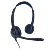 JPL 502S-PB Wired Stereo Headset Over the Head With Noise Cancellation QD Male With Microphone Black