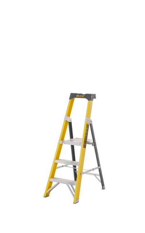 Climb-It Climb-It® Glass Fibre Platform Stepladder, 3 Tread, Integral Tool Tray