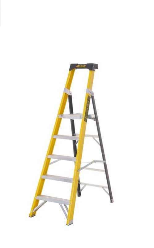 Climb-It Climb-It® Glass Fibre Platform Stepladder, 5 Tread, Integral Tool Tray