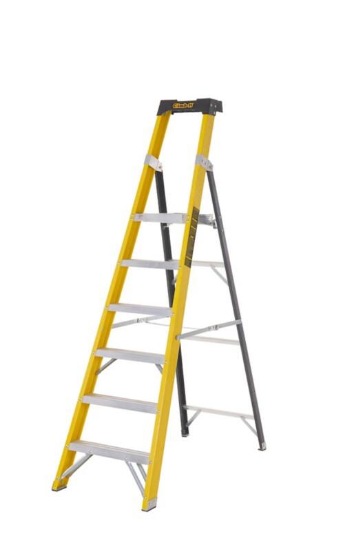 Climb-It Climb-It® Glass Fibre Platform Stepladder, 6 Tread, Integral Tool Tray